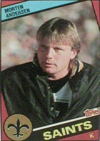 Morten Andersen 1984 Topps card
