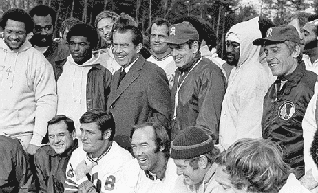 President Nixon at Redskins Practice