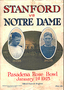 1925 Rose Bowl Program Cover