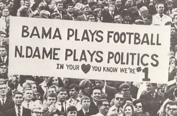 Sign at 1966 Alabama-Auburn Game